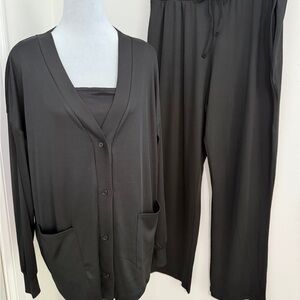 Women's Black 3-Pc Travel/Lounge Set